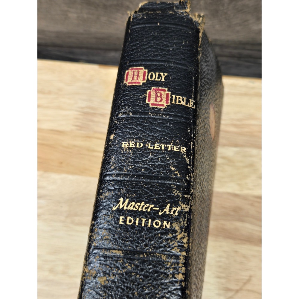 Vintage Holy Bible King James Version Red Letter Master-Art Edition 1963 Index